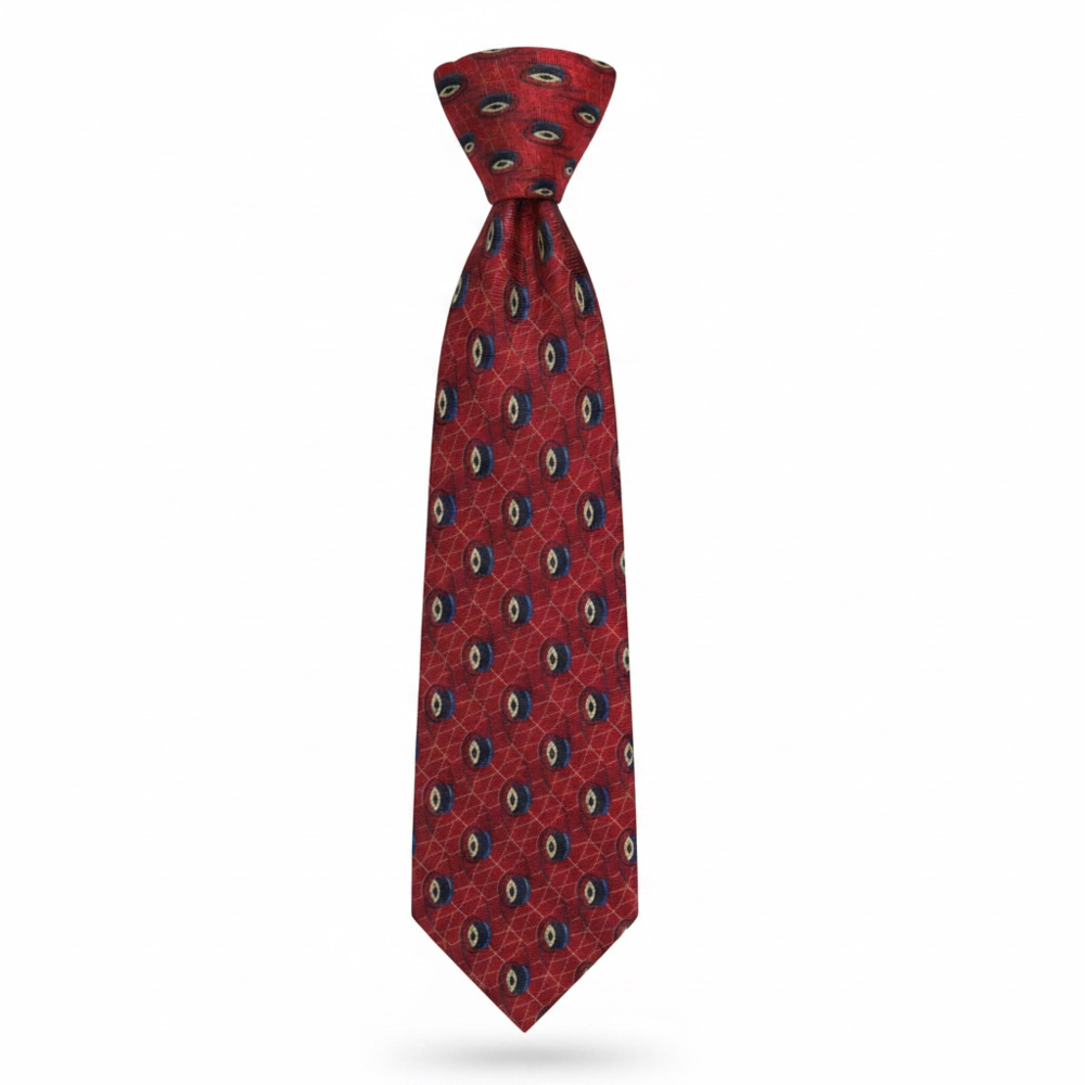 J.Z. Richards for Nordstrom Handcrafted All Silk Red Geometric Pattern Necktie